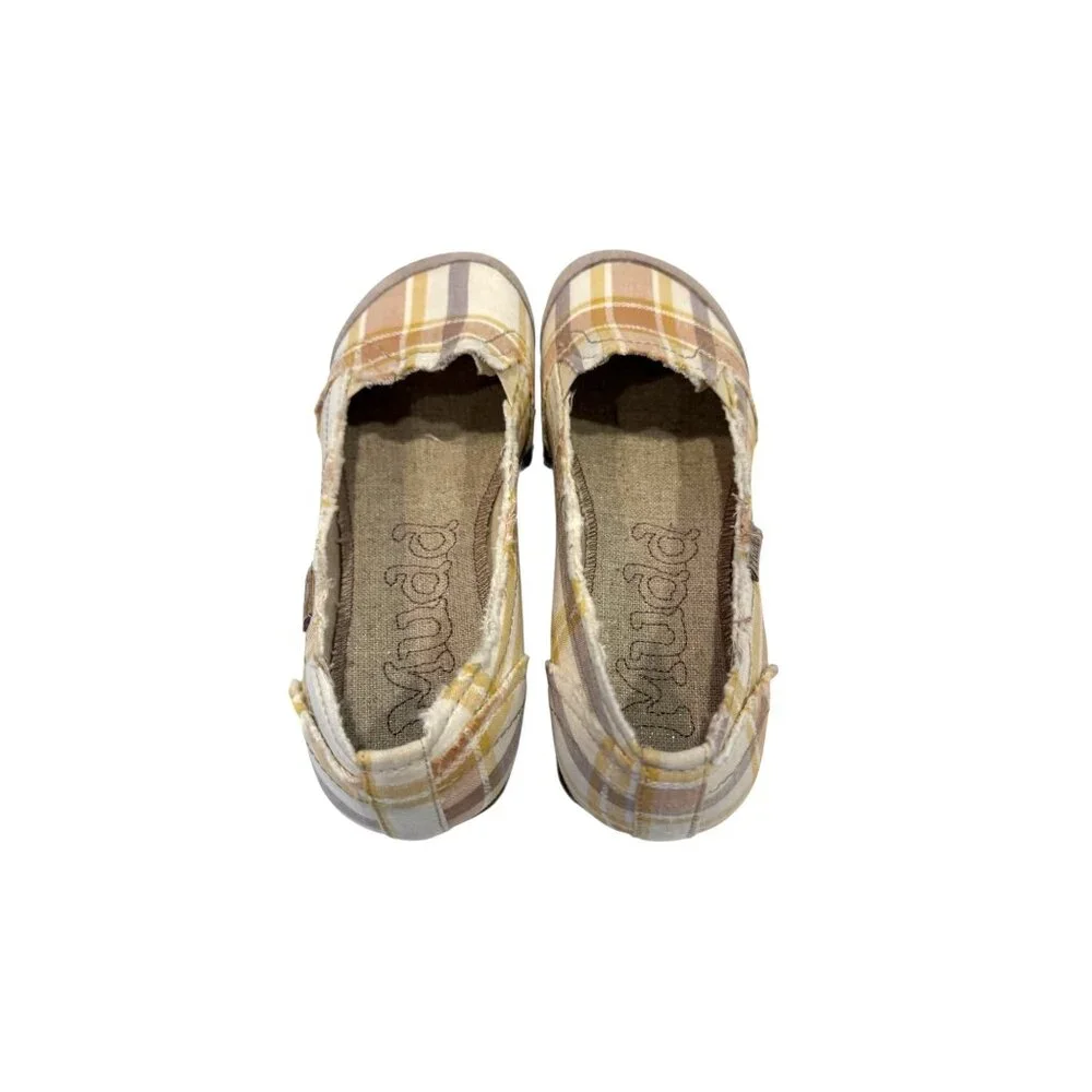 Mudd Women's Preform Plaid Flat Natural Size 6.5 NIB